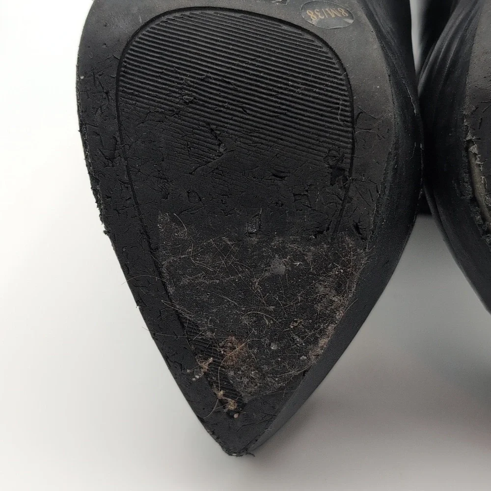 BCBGENERATION| Black Leather High Heel Ankle Boots - Picture 11 of 16